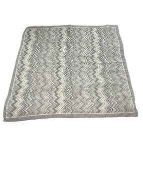 Gap 100% Silk Scarf Gray Chevron Zigzag Made in Italy 26 Inch Square